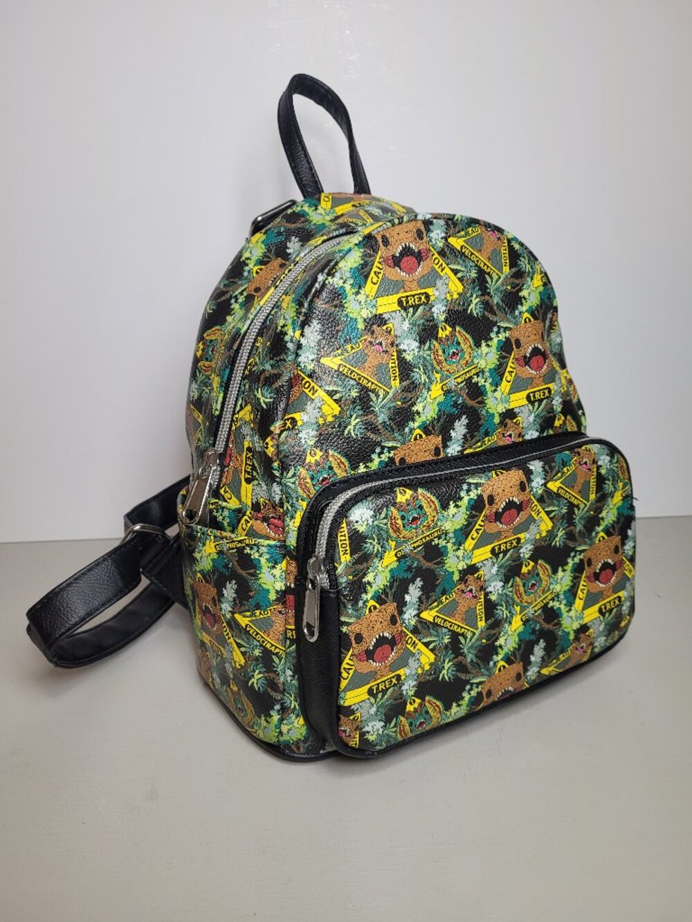 Funko Jurassic Park Mini Backpack TRex Dinosaur Caution Tape All Over Print